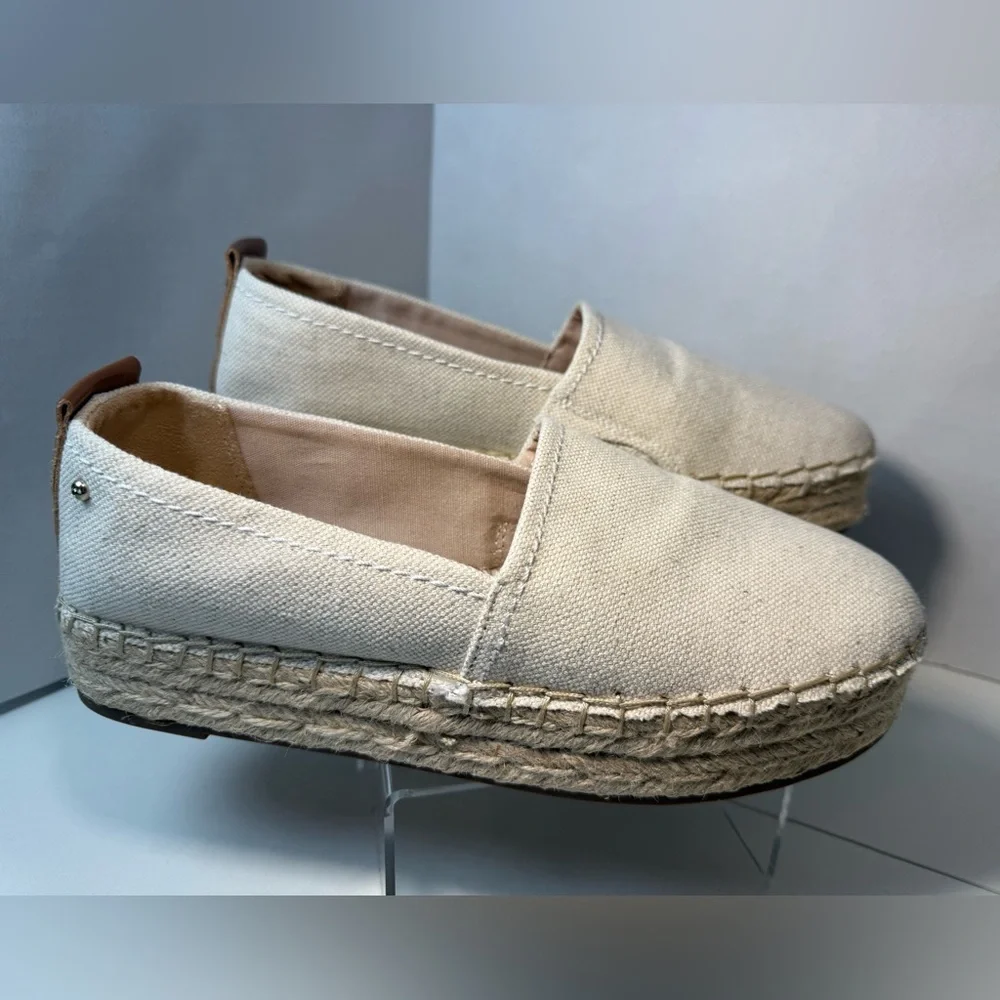 NEW ! SAM EDELMAM Cream Espadrille Slip-On Shoes size 9.5